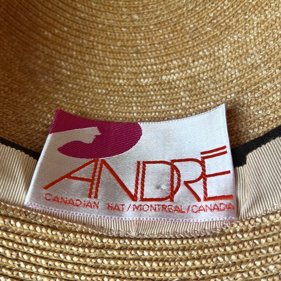 Vintage 1980’s Andrē Wide Brim Straw Hat - Picture 2 of 9